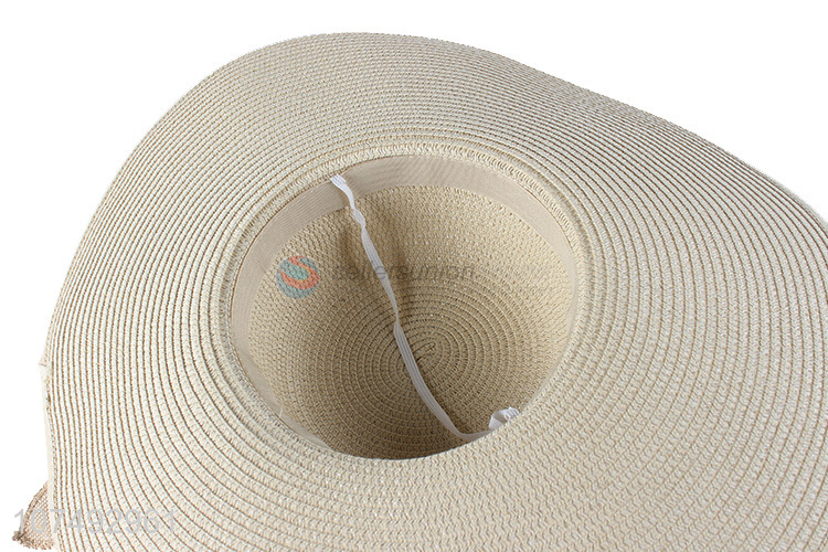 Wholesale Bow Decoration Summer Sunshade Wide Brim Straw Hat