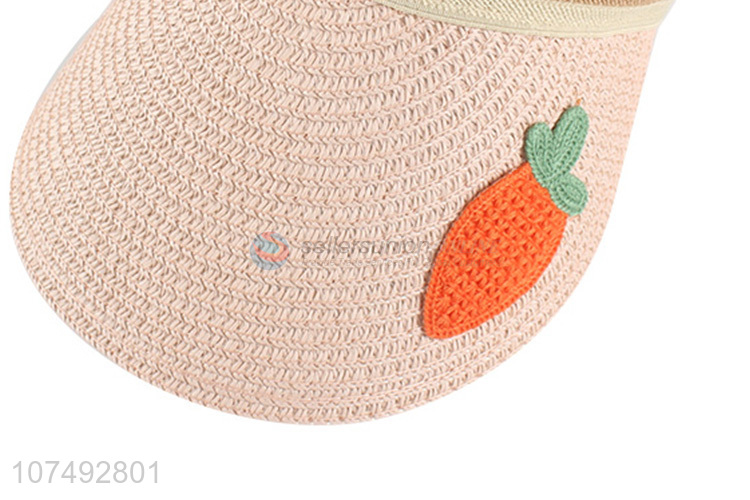 Contracted Design Kids Summer Travel Beach Sun Visor Sunshade Straw Hat