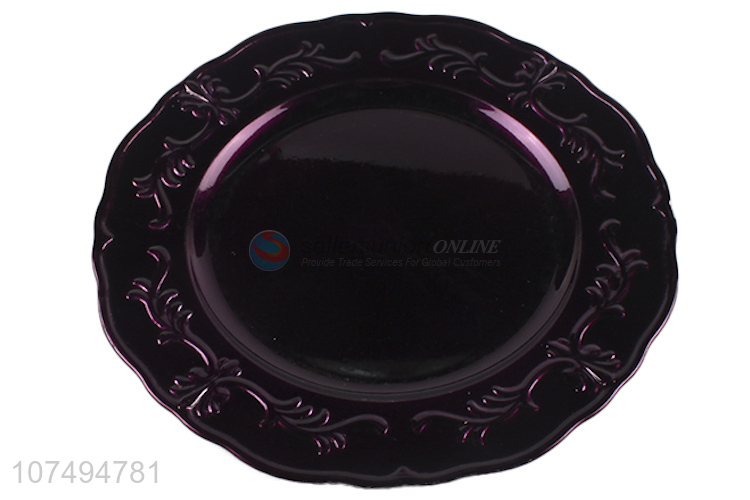 Wholesale cheap western-style round plastic steak plate dinner plate