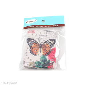 Fashion Butterfly Pattern Foldable Cosmetic Mirror For Sale