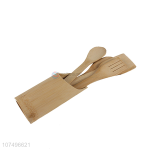 Competitive price eco-friendly kitchen supplies bamboo spoon set with holder