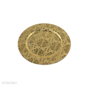 Wholesale Gold Round Serving Plates Plastic Tray