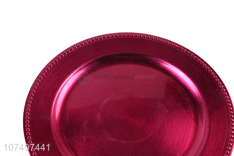 Custom Colorful Round Serving Plate Plastic Charger Plate