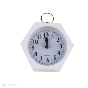 New Design Hexagon Shape Bedroom Plastic Alarm Clock