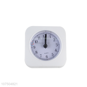 High Quality White Square Shape Plastic Table Alarm Clock