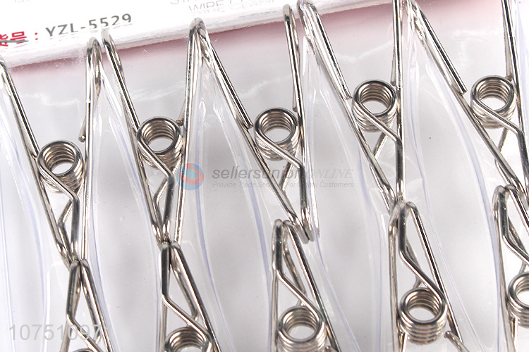 Cheap And Good Quality 10Pcs Stainless Steel Wire Clip Clothing Pegs