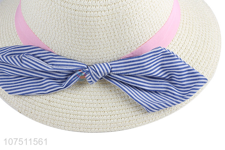 New arrival graceful women paper straw hat ribbon sun hat