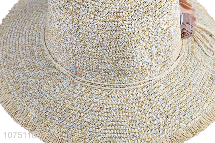 Promotional exquisite ladies paper straw hats women sun hat