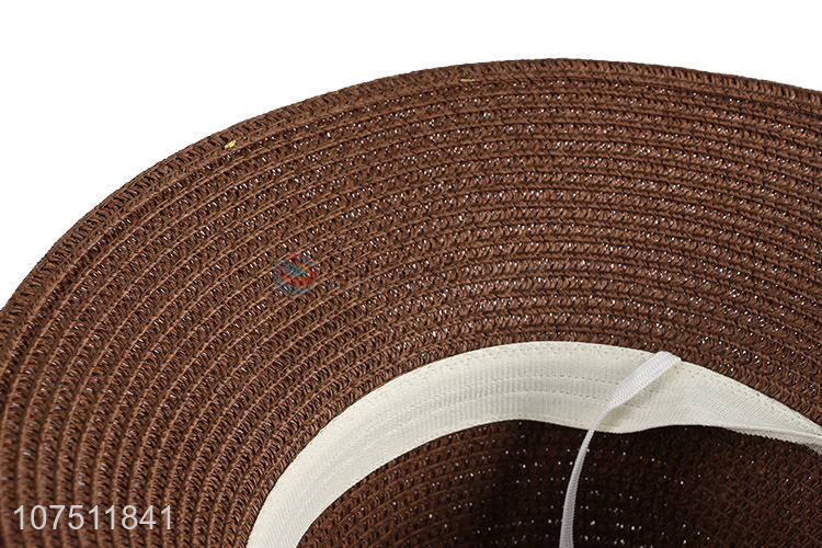 Low price women wide brim paper straw hat sun hats