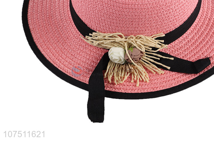 Low price graceful paper straw hat sun hat for children