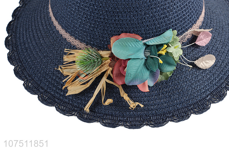 Wholesale fashion summer sun hat ladies paper straw hat