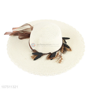 Good quality graceful women paper straw hat floppy sun hat