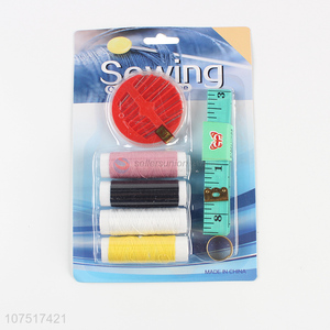 High quality sewing tool set with thread, needle, tape measure & thimble