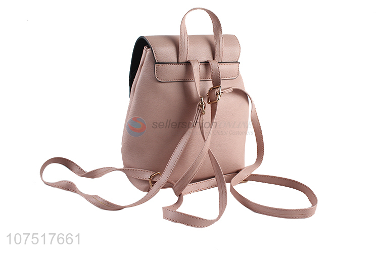 Portable Ladies PU Leather Shoulders Bag Small Backpack