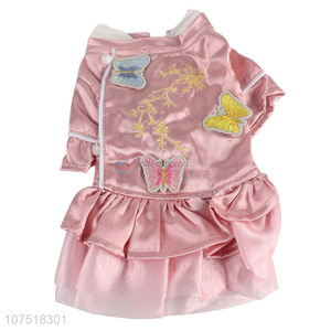 New products pet <em>clothes</em> embroidered satin <em>dog</em> dress