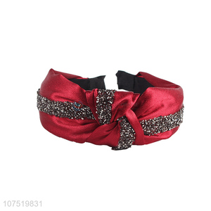 Newest Red Hair Hoop Girls Headband With Diamonds