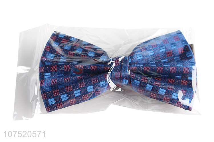 New products grid jacquard double-folded bow tie for men