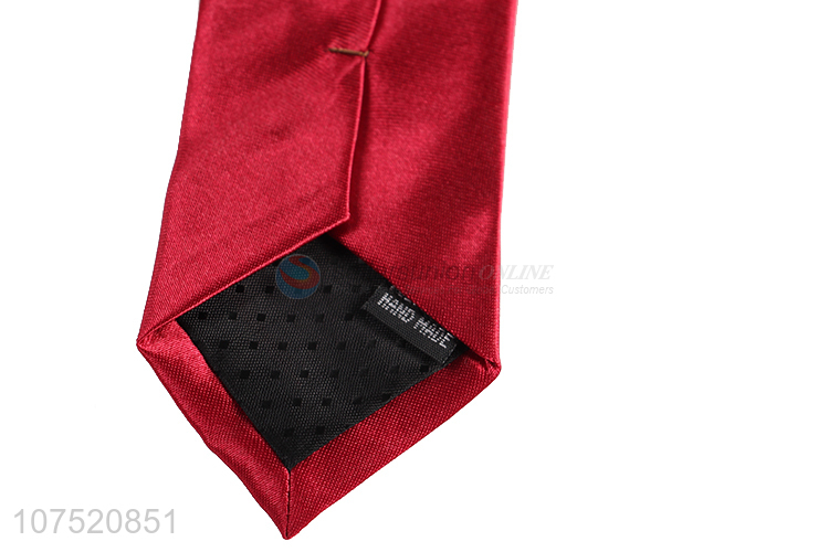 Good quality solid color glossy satin necktie for men