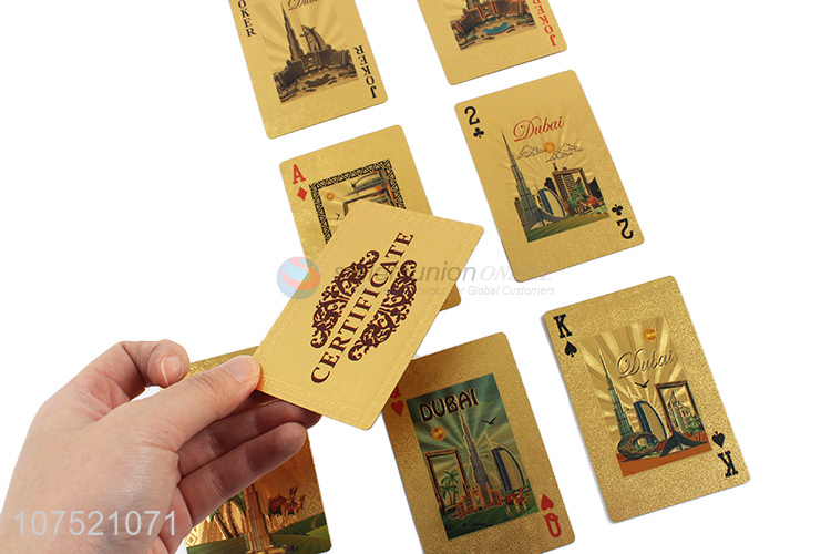 Latest arrival gold foil playing cards gold games