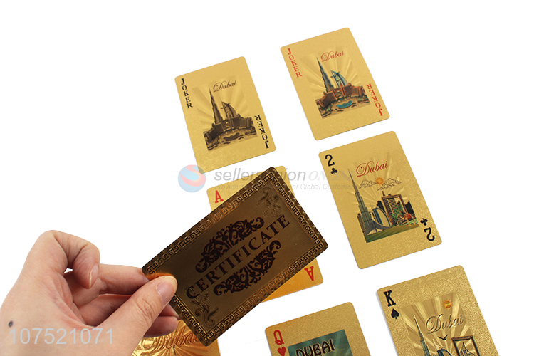 Latest arrival gold foil playing cards gold games