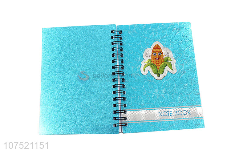 Low price shiny a6 spiral notebook glitter spiral journal for students