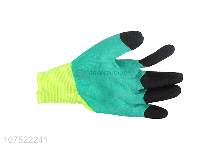 Low price latex coated polyester yarn safety gloves construction gloves