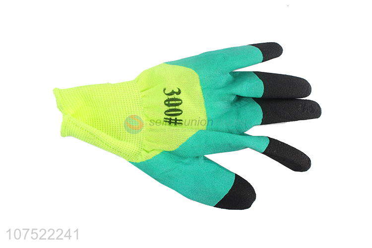 Low price latex coated polyester yarn safety gloves construction gloves