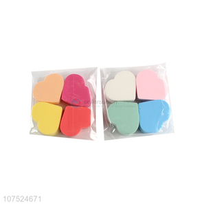 Fashion Heart Shape Makeup Blender Colorful Sponge Powder Puff