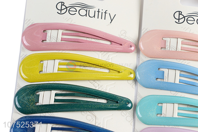 Hot selling epoxy iron hairpins metal hair clips for children