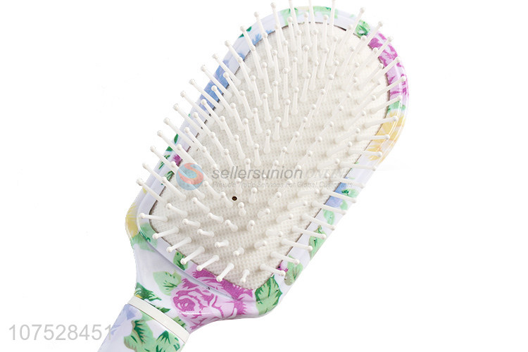 Fashion Style Flower Pattern Plastic Hair Comb Brush