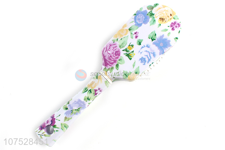 Fashion Style Flower Pattern Plastic Hair Comb Brush