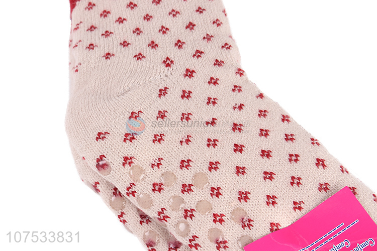 Hot products women knitted fleece lined socks for winter