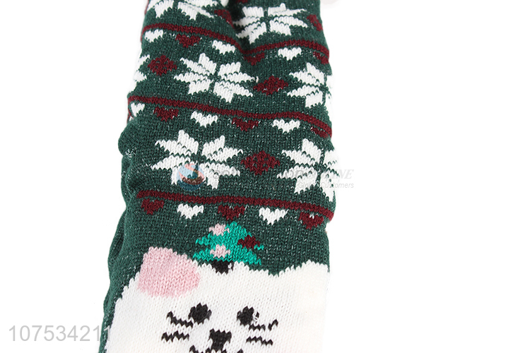 Promotional ladies winter knitted jacquard floor socks
