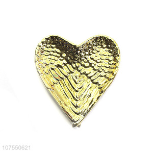 Competitive Price Luxury Golden Heart Shape Ceramic Plate