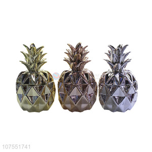 Factory Sell Lovely Pineapple Shape Ceramic Ornaments Home Decoration Accessories