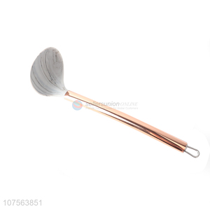 China manufacturer gold stainless steel handle marbling silicone soup ladle