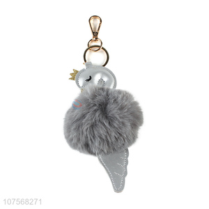 New products plush bag pendant pom pom key chain swan key chain