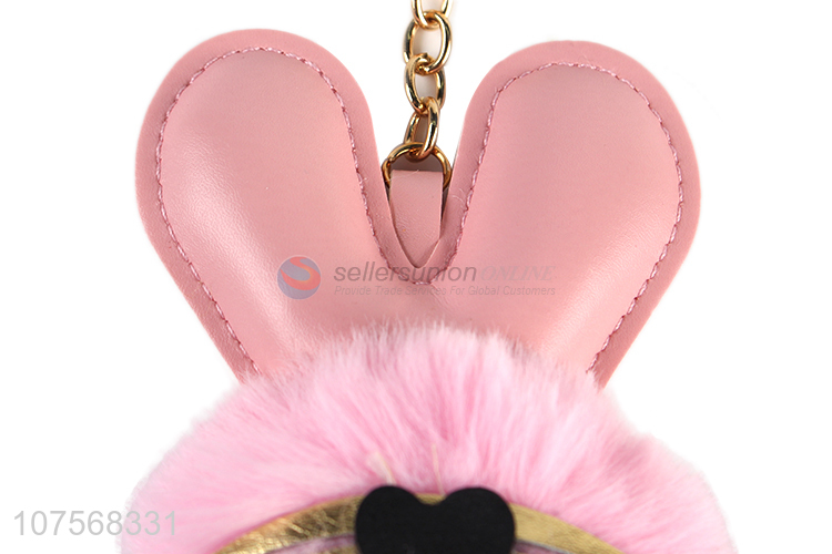 Hot products rabbit hair ball key chain faux fur ball bag pendants