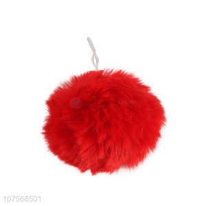 China manufacturer fluffy faux fur key chain pom pom key rings