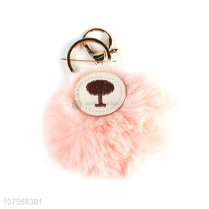 Excellent quality bear hair ball key chain faux fur ball bag pendants