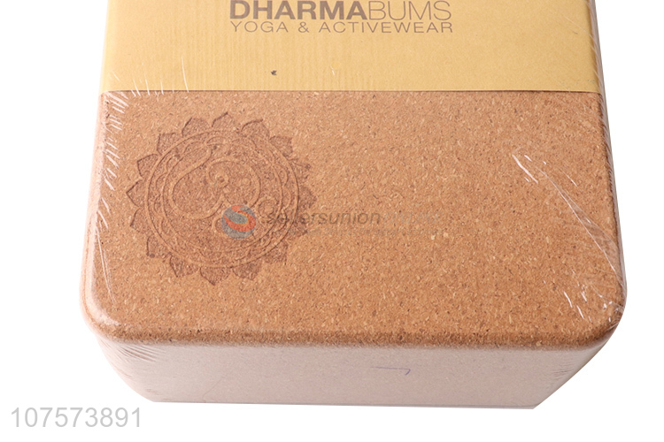 Good quality fitness training assistance natural cork yogo brick