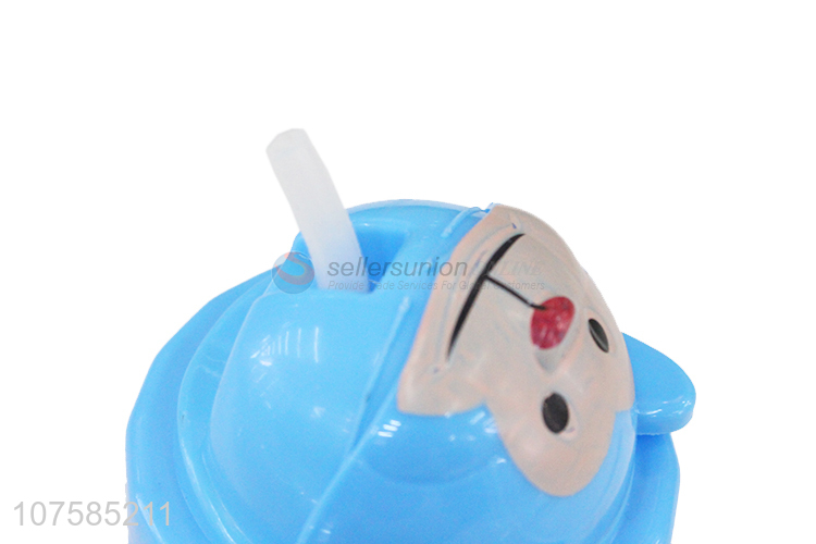 Cartoon Design Plastic Water Bottle Baby Straw Bottle