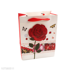 Delicate Design Rose Pattern Gift Bag Portable Paper Bag