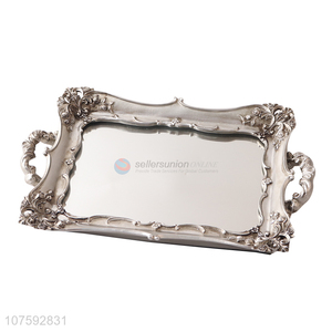 Custom Hotel Storage Dessert Tray Serving Antique Mirror Resin Tray