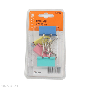 High quality 32mm colorful binder clips paper binder clips school stationery