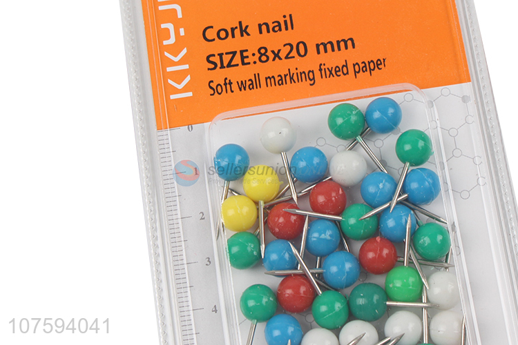 Latest arrival colorful ball head push pins drawing pins