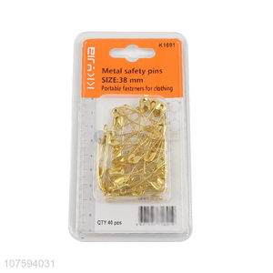 Low price 38mm gold metal safety pins clothing accessories