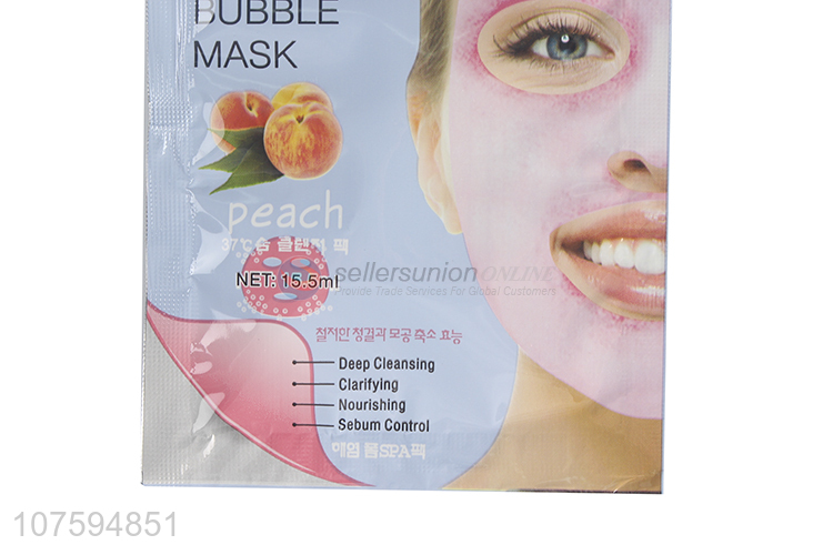 Wholesale Unique Design Deep Purifying Peach Bubble Mask