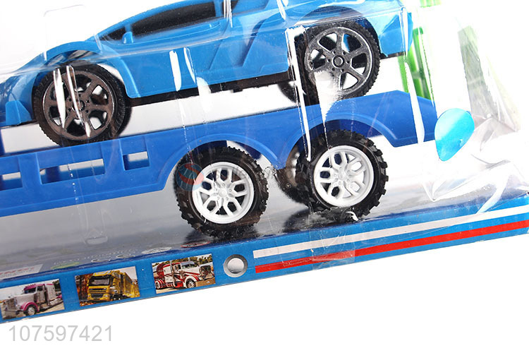 Latest arrival inertia friction trailer toy set with racing cars