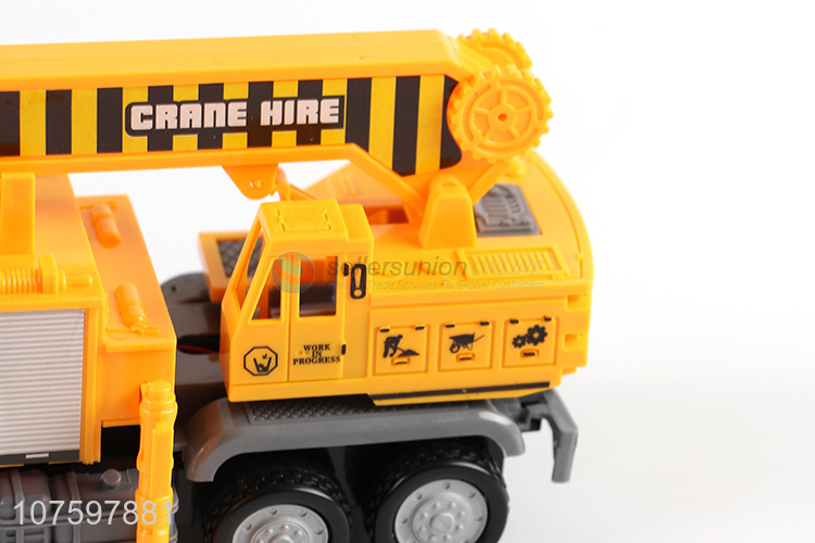 High quality kids toy construction truck electric crane with music